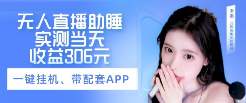 无人直播助睡、实测当天变现306元、一键挂机即可-网创资源