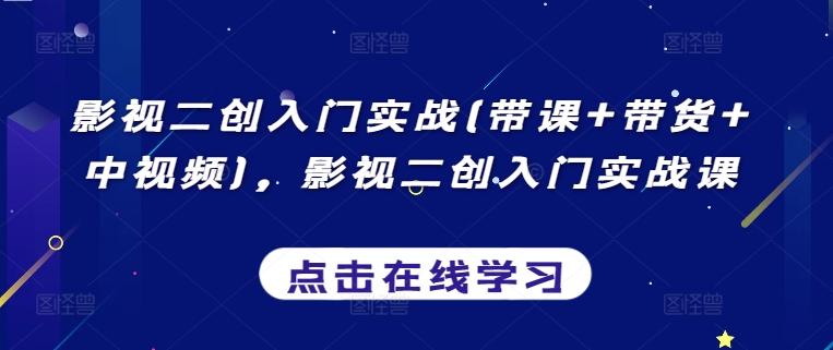 影视二创入门实战(带课+带货+中视频)，影视二创入门实战课-网创资源