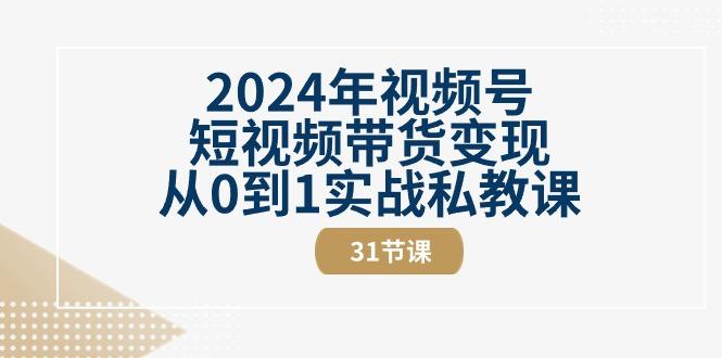 2024年视频号短视频带货变现从0到1实战私教课(30节视频课)-网创资源