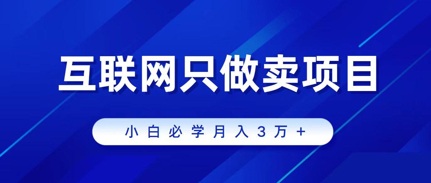 (9623期)互联网的尽头就是卖项目，被割过韭菜的兄弟们必看！轻松月入三万以上！-网创资源