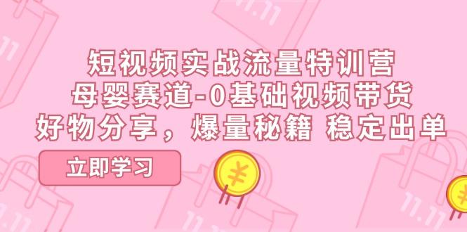 短视频实战流量特训营，母婴赛道-0基础带货，好物分享，爆量秘籍 稳定出单-网创资源