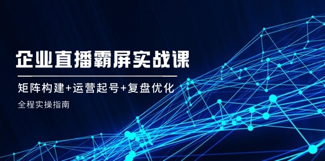企 业 直 播 霸 屏实战课：矩阵构建+运营起号+复盘优化，全程实操指南-网创资源