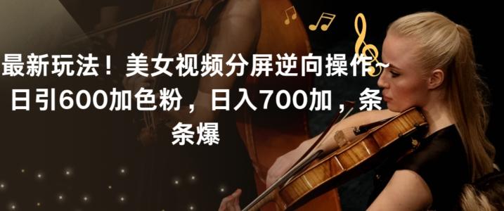 最新玩法！美女视频分屏逆向操作~日引600加色粉，日入700加，条条爆【揭秘】-网创资源