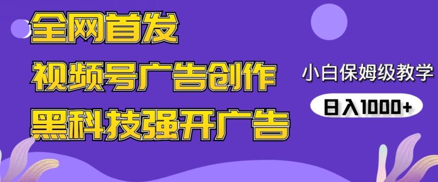 全网首发蝴蝶号广告创作，用AI做视频，黑科技强开广告，小白跟着做，日入1000+【揭秘】-网创资源