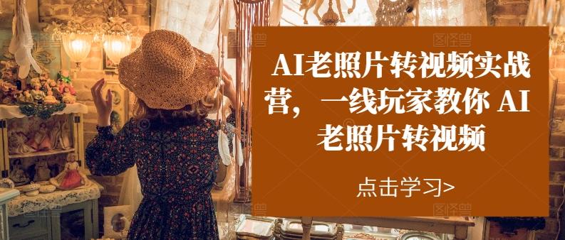 AI老照片转视频实战营，一线玩家教你AI老照片转视频-网创资源