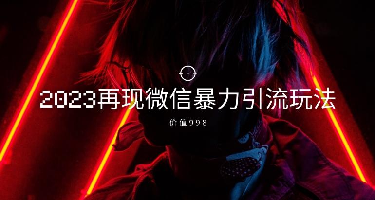 价值998元2023最新微信暴力引流玩法，日引流50-100+-网创资源