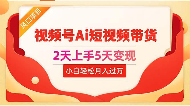 2天上手5天变现视频号Ai短视频带货0粉丝0基础小白轻松月入过万-网创资源