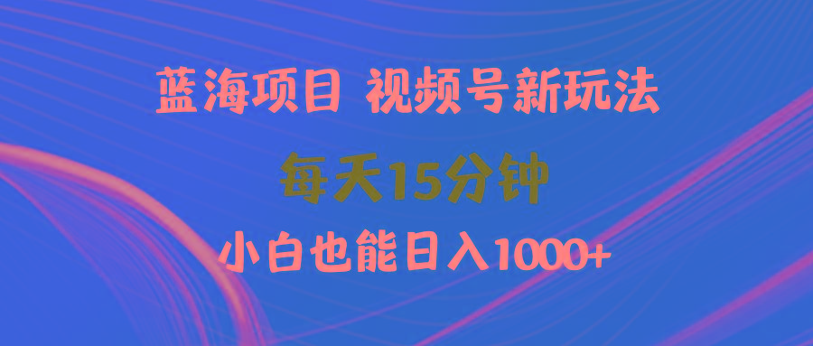 (9813期)蓝海项目视频号新玩法 每天15分钟 小白也能日入1000+-网创资源