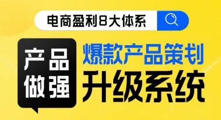 电商盈利8大体系 ·产品做强​爆款产品策划系统升级线上课，全盘布局更能实现利润突破-网创资源