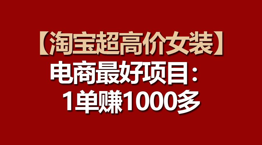 【淘宝超高价女装】电商最好项目：一单赚1000多-网创资源