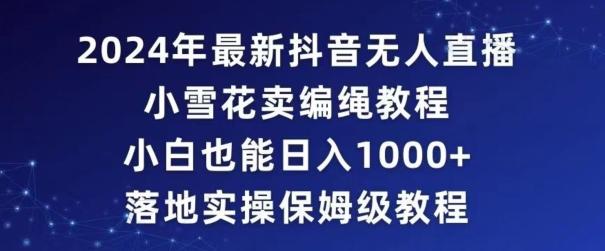 2024年抖音最新无人直播小雪花卖编绳项目，小白也能日入1000+落地实操保姆级教程【揭秘】-网创资源