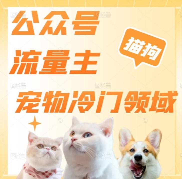 公众号流量主，萌宠冷门领域，单日收益2000+，简单暴力掘金，矩阵操作，无限放大收益！-网创资源