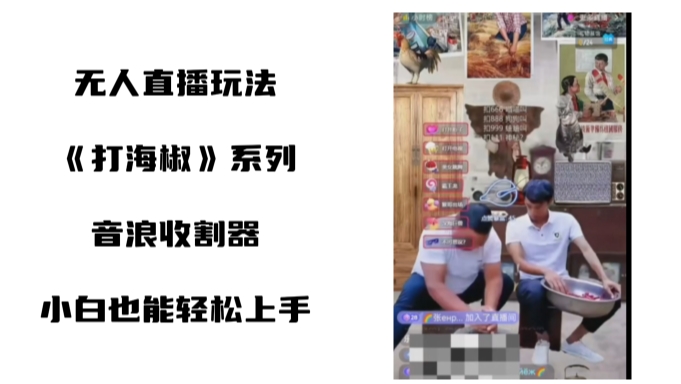 打海椒无人直播整蛊项目，小白轻松上手撸音浪收割器-网创资源