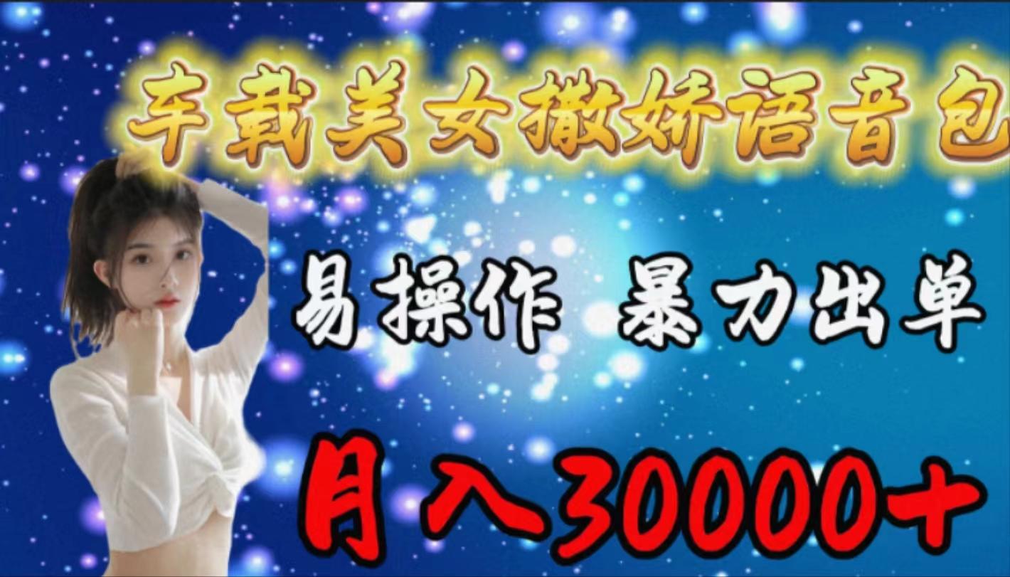 (9710期)车载女生撒娇语音包，易操作，暴力出单，月入30000+-网创资源