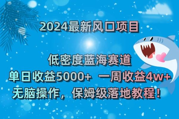 (8545期)2024最新风口项目 低密度蓝海赛道，日收益5000+周收益4w+ 无脑操作，保…-网创资源