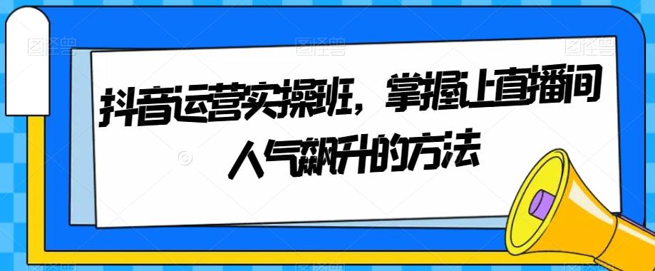 抖音运营实操班，掌握让直播间人气飙升的方法-网创资源