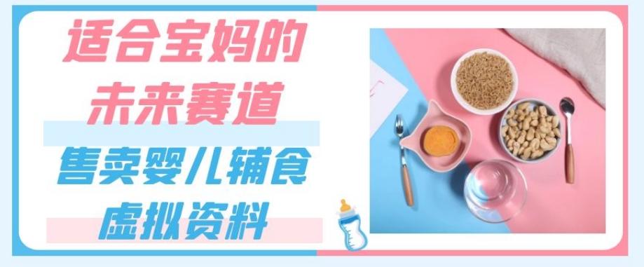 适合宝妈的未来赛道，售卖婴儿辅食虚拟资料，一份9.9-69.9元闭眼赚钱-网创资源