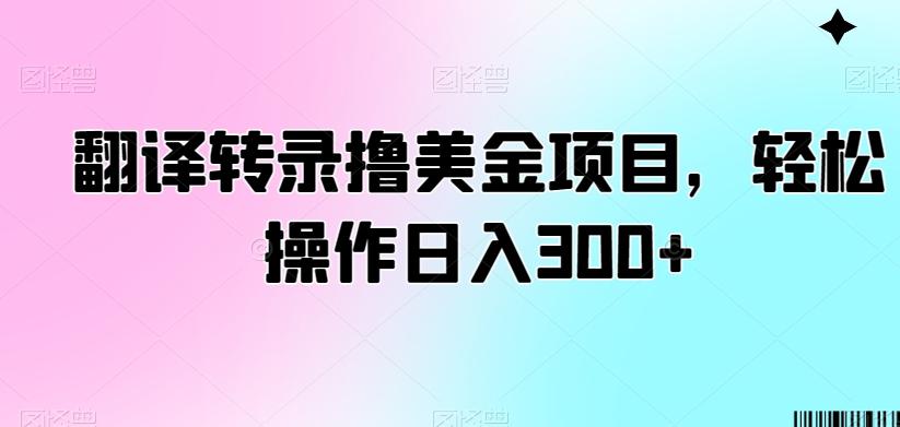 翻译转录撸美金项目，轻松操作日入300+【揭秘】-网创资源