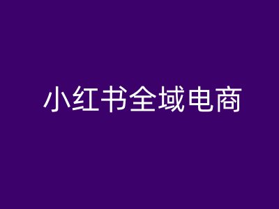 小红书全域电商，小红书电商教程-网创资源