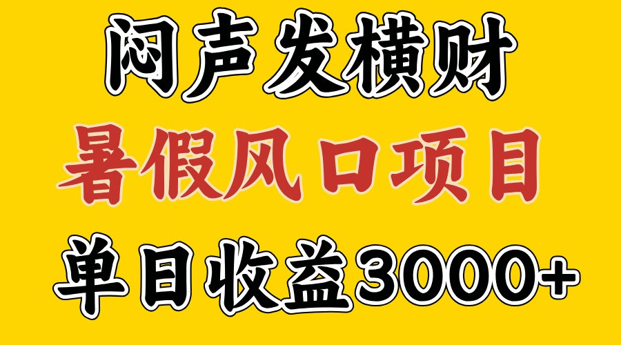 30天赚了7.5W 暑假风口项目，比较好学，2天左右上手-网创资源
