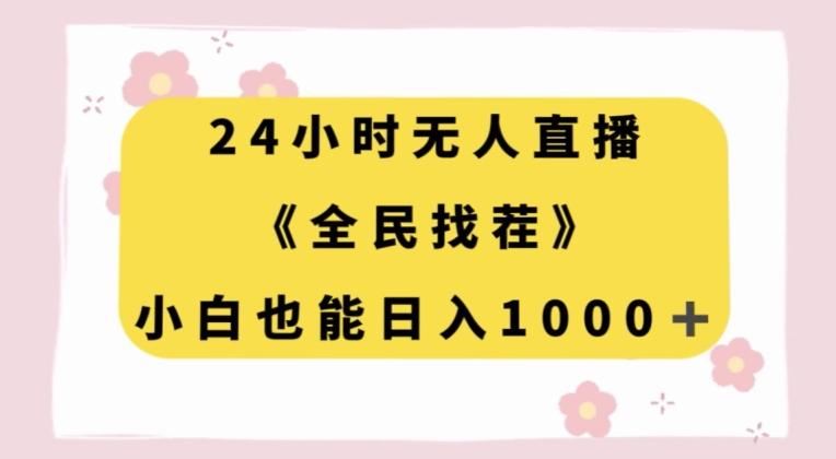 24小时无人直播，全民找茬，小白也能日入1000+【揭秘】-网创资源