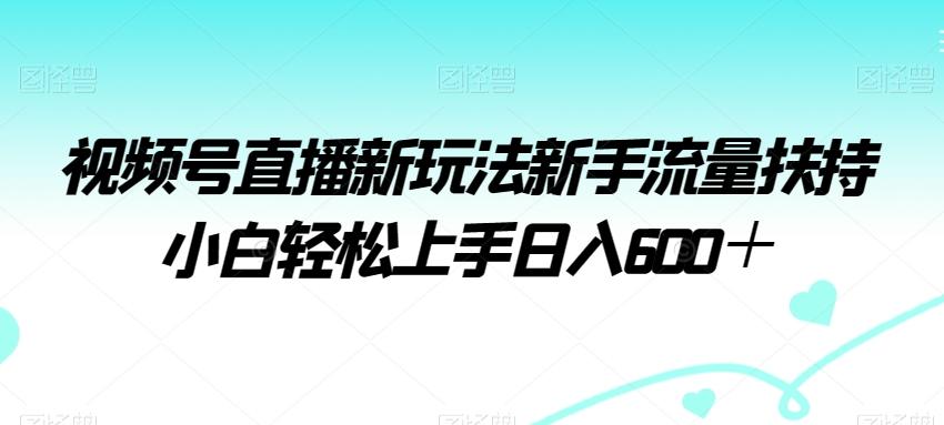 视频号直播新玩法新手流量扶持小白轻松上手日入600＋【揭秘】-网创资源