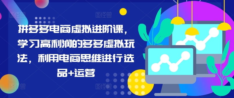 拼多多电商虚拟进阶课，学习高利润的多多虚拟玩法，利用电商思维进行选品+运营(更新)-网创资源