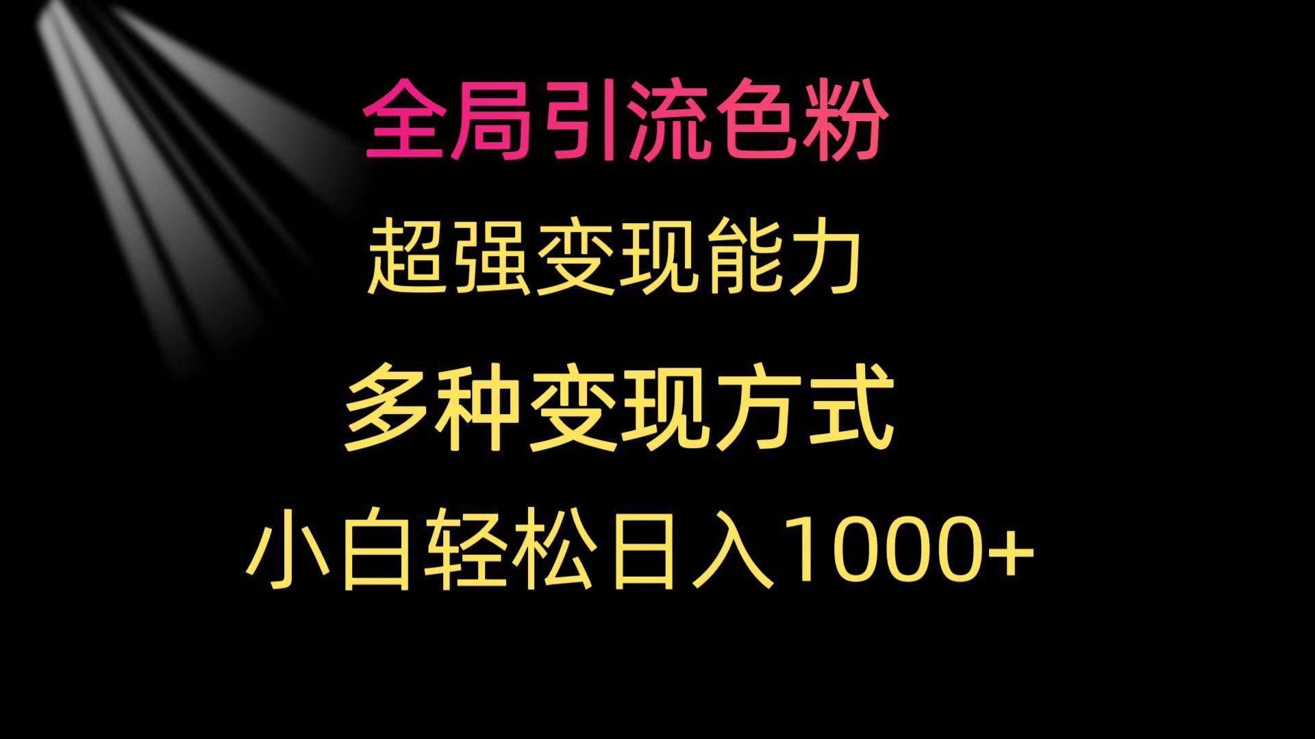 (9680期)全局引流色粉 超强变现能力 多种变现方式 小白轻松日入1000+-网创资源