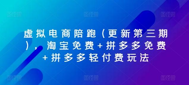 虚拟电商陪跑(更新第三期)，淘宝免费+拼多多免费+拼多多轻付费玩法-网创资源