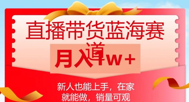 直播带货蓝海赛道，新人也能上手，在家就能做，销量可观，月入1w【揭秘】-网创资源