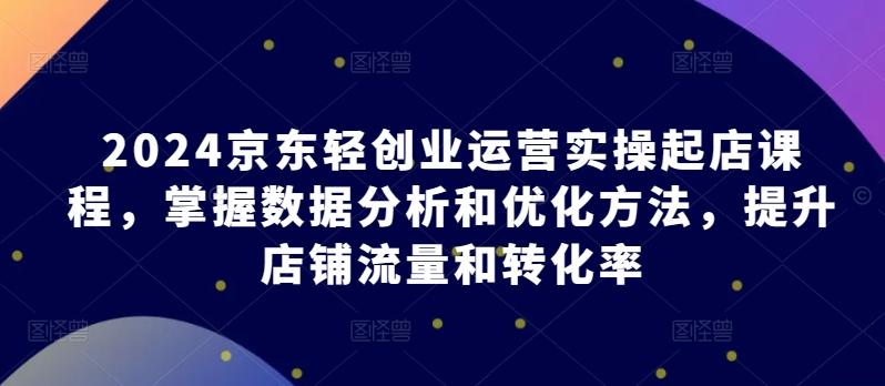 2024京东轻创业运营实操起店课程，掌握数据分析和优化方法，提升店铺流量和转化率-网创资源